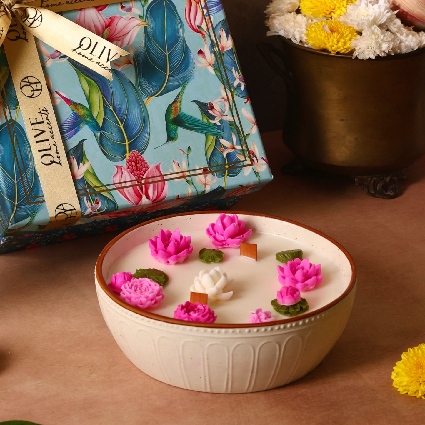 Luminous Lotus Bowl Candle Gift Hamper