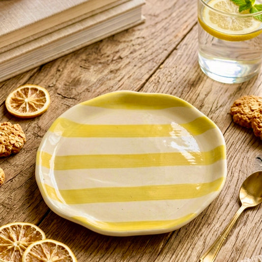 Lemonade Zen Stripe Snack Plate - Pack of one