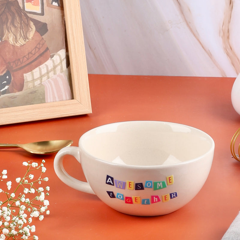 Chic Gigi Wide Cappuccino Mugs with customised quotes - White, Red, Mint and Pink