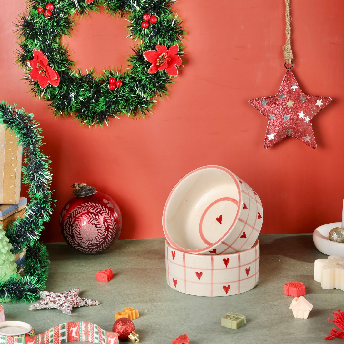 Beating Heart Handpainted Flat Bowl