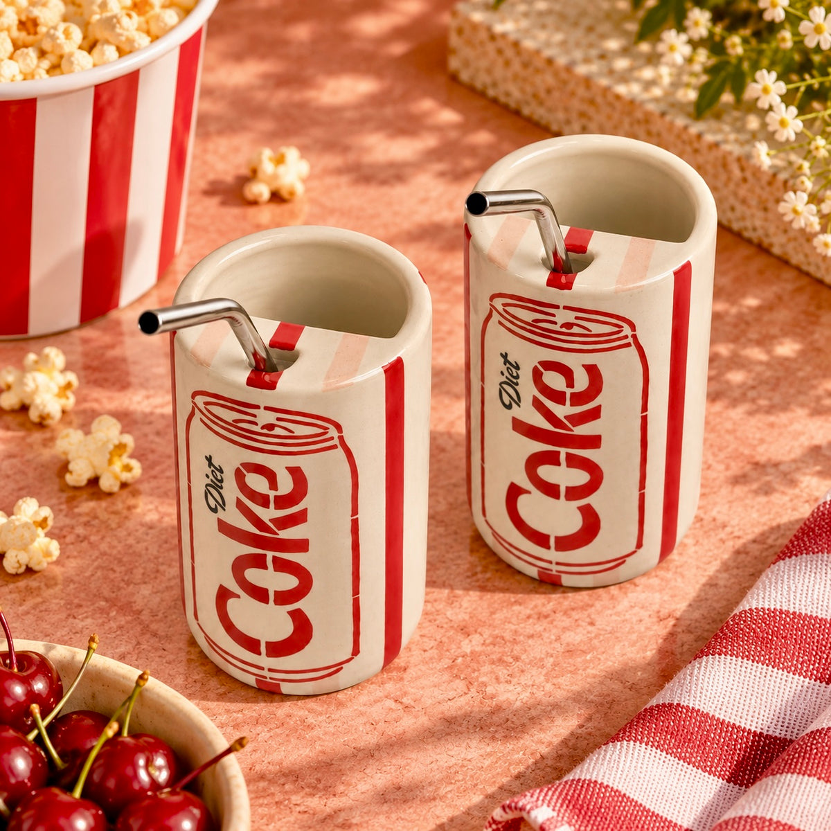 The OG Diet Coke Sippers - with stainless steel straws - Pack of 2
