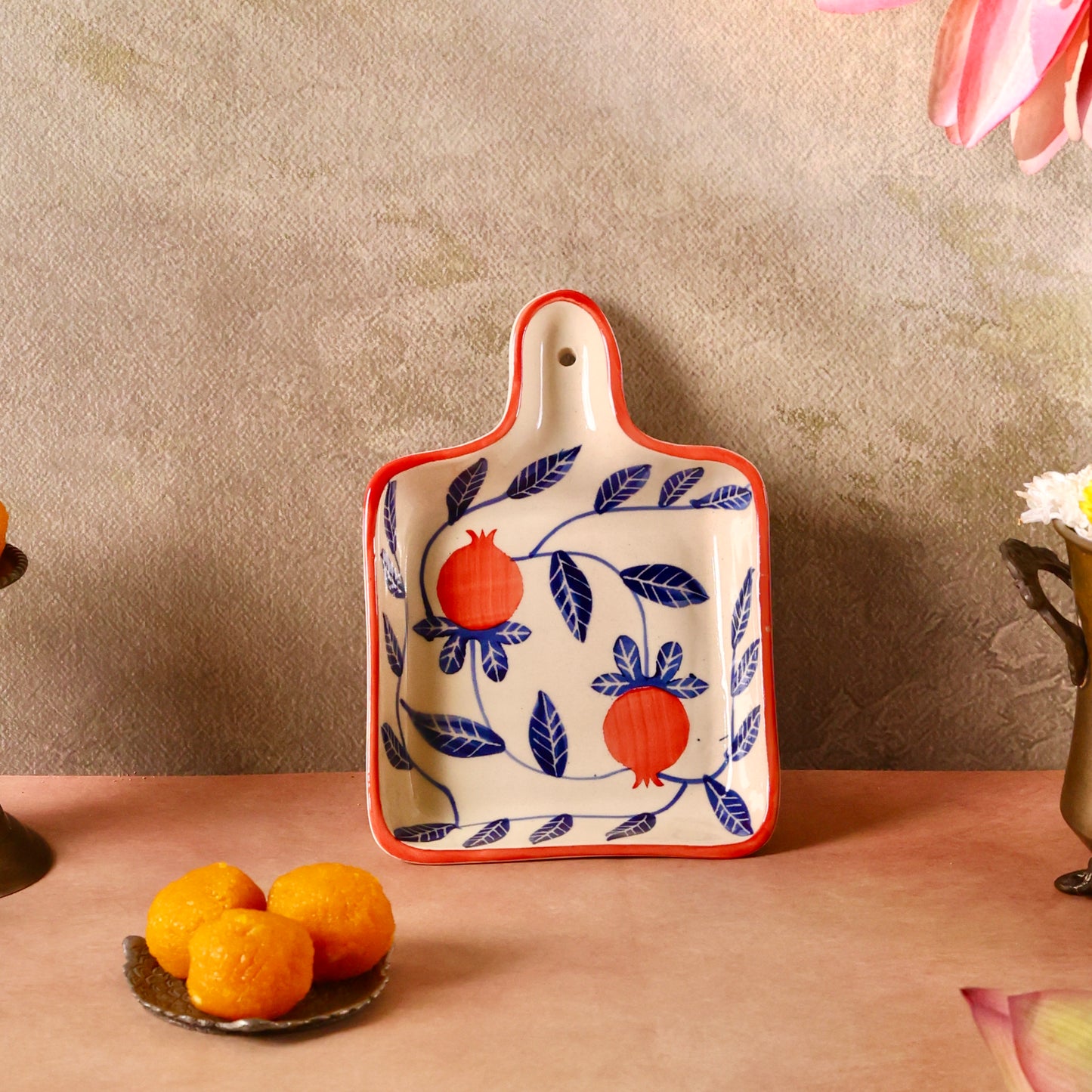 Anar-e-Andaz Handpainted Handle Platter