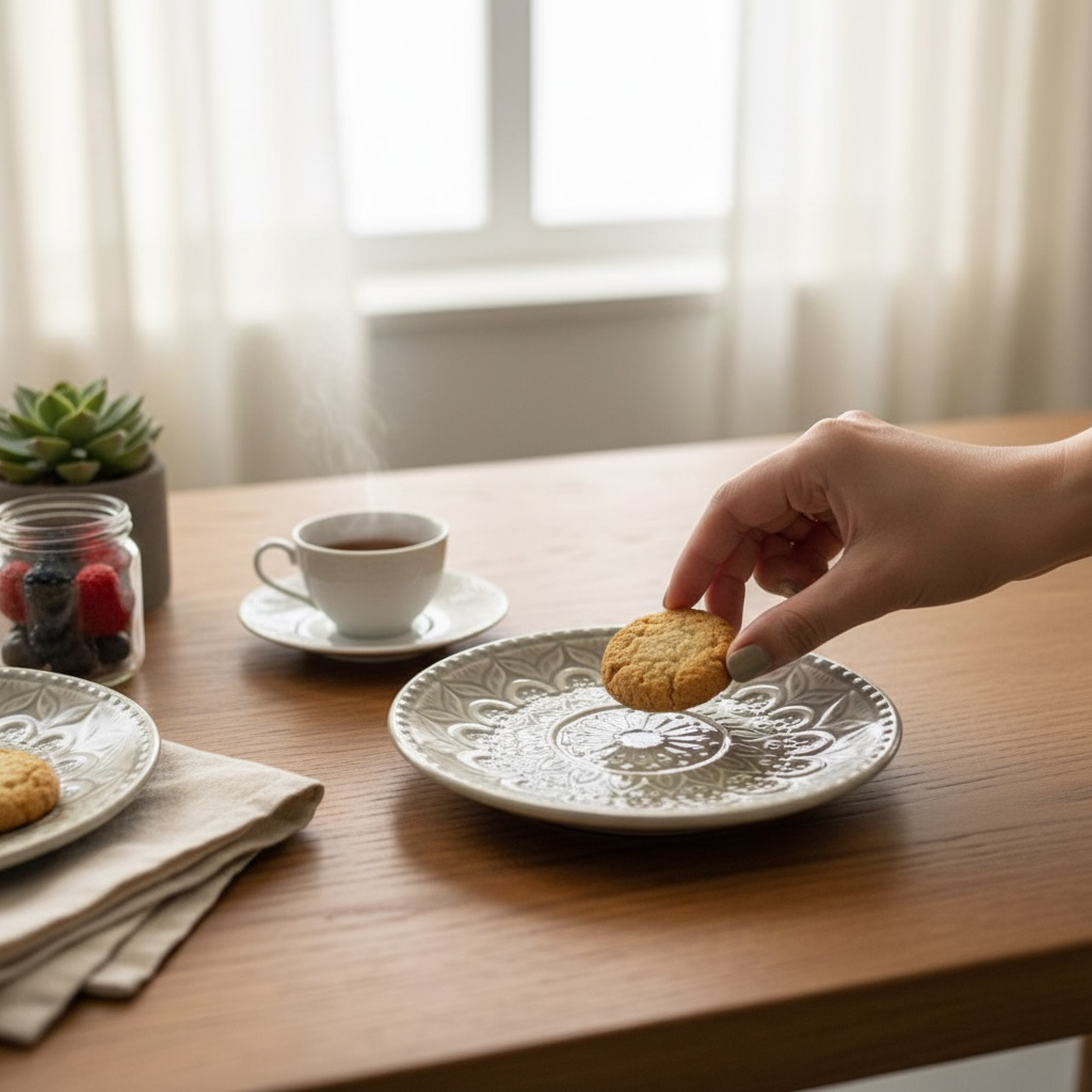 Adah Embossed Studio Pottery Quarter Plate - Pack of one