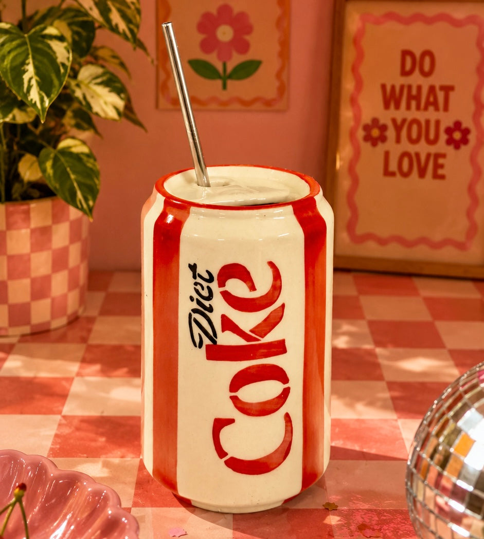 Can Diet Coke Sippers - with stainless steel straws