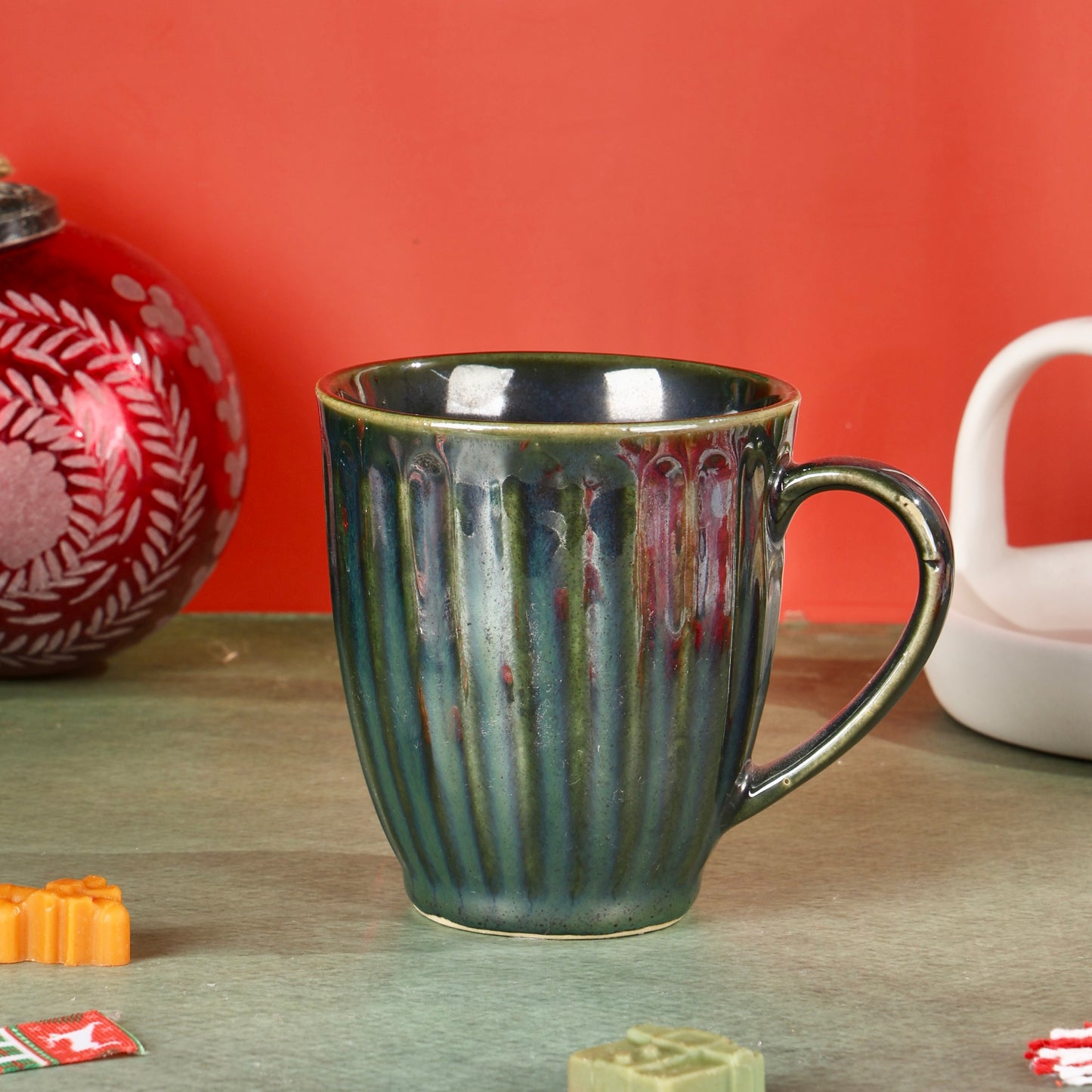 Green Fluted Mug - Set of 2