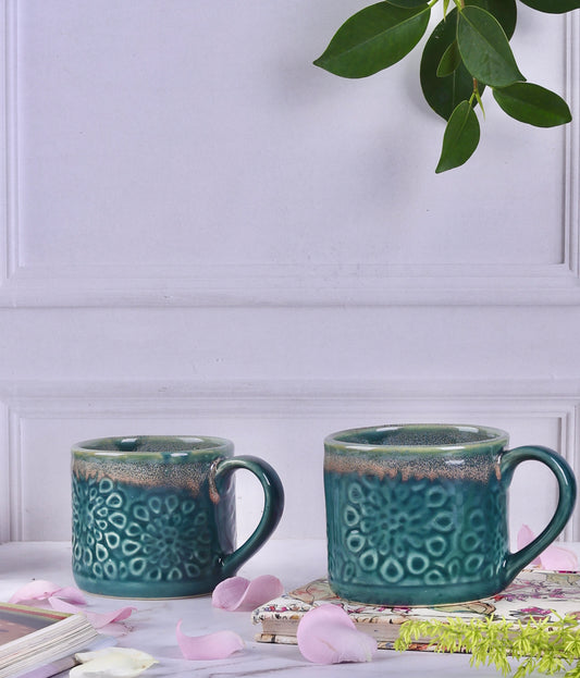 Green Pixie Flower Mugs - Set of 2