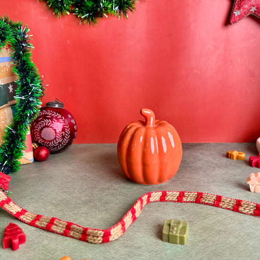 Orange Pumpkin Ceramic Decor
