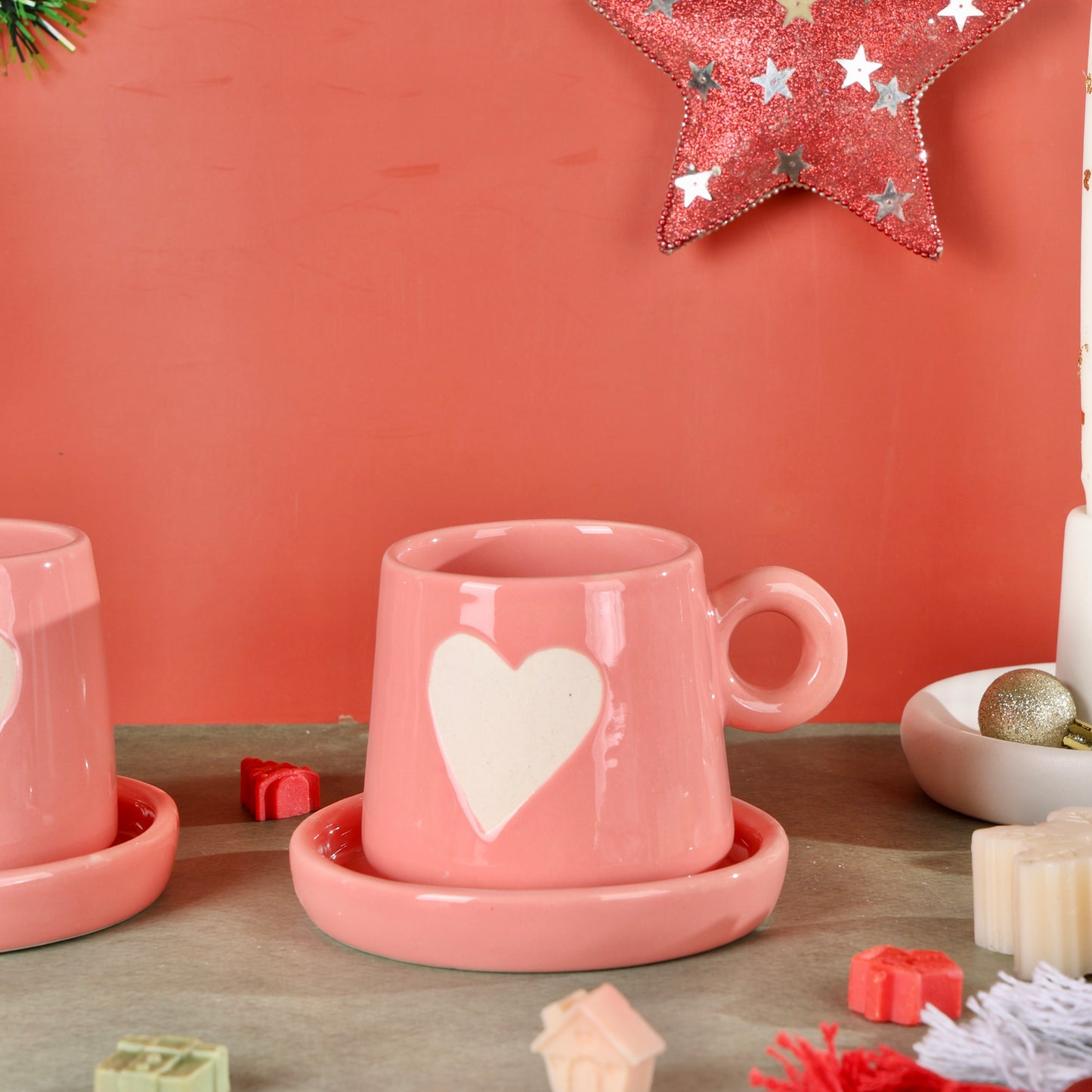 Eternal Heart Duo Mug and Snack Plate - Pink
