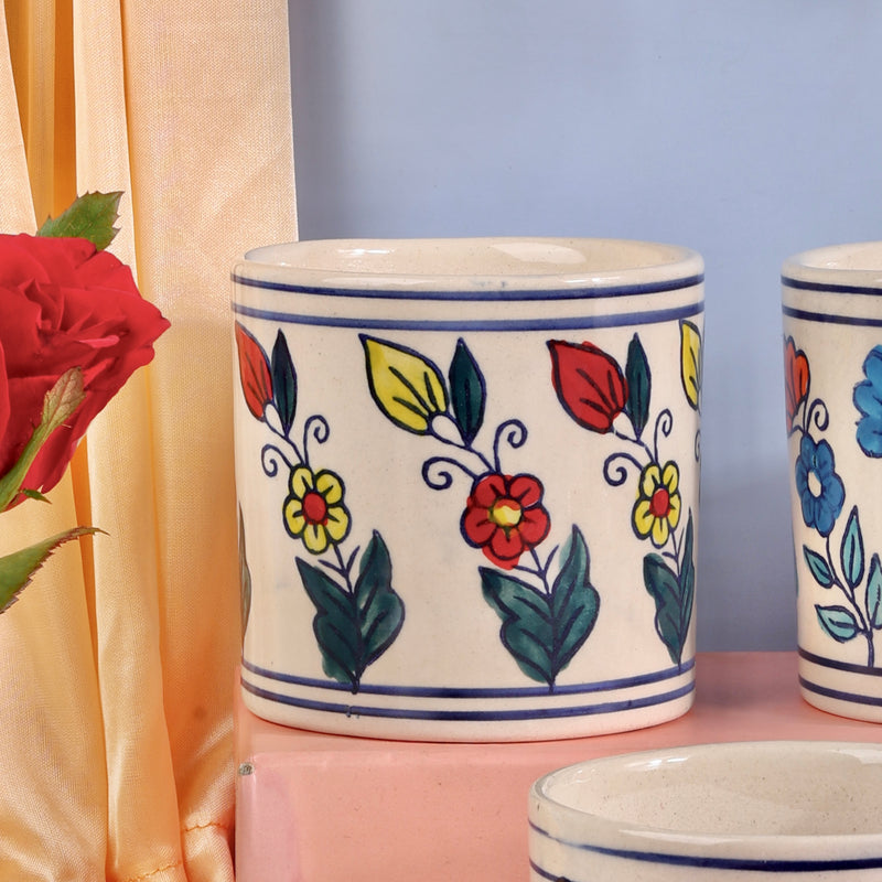 Cheerful Ceramic Handpainted Planters - Multicolour