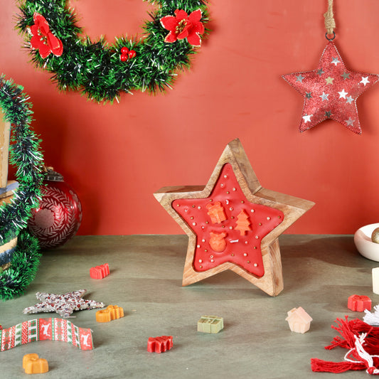 Festive Cedarwood Christmas Star Candle