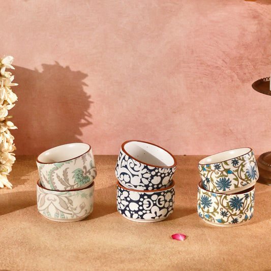 Set of 6 Printed Dip Bowls