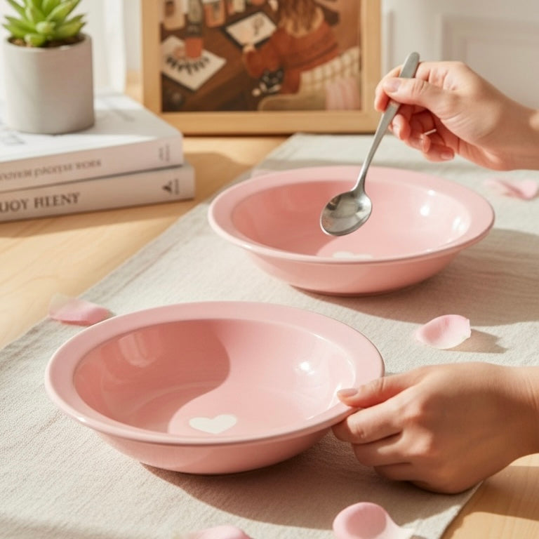 Pink Eternal Heart Pasta Plate