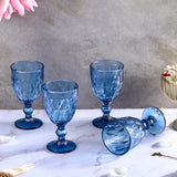 Theo Crystal Elegant Wine Glasses Blue