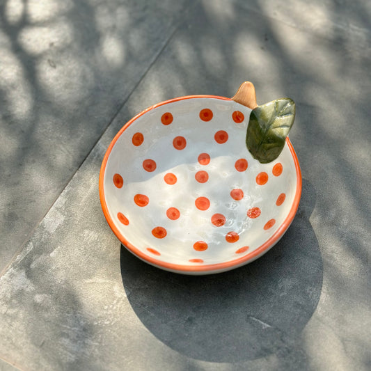 Polka Orange All Purpose Shallow Bowl