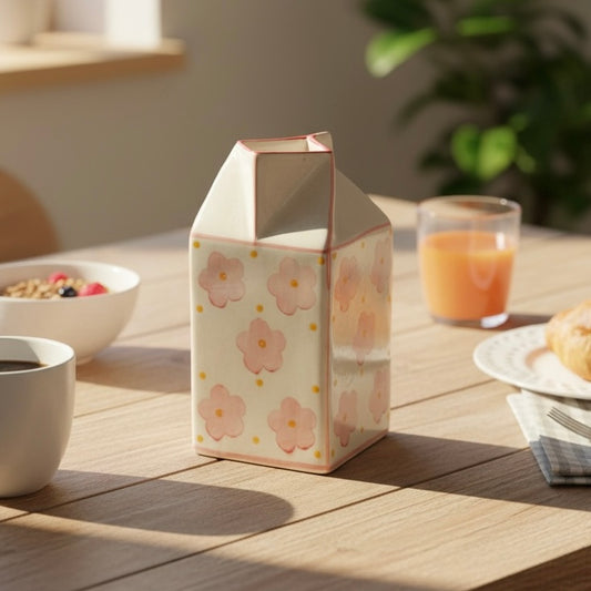 Peach Blossom Milk Carton or Vase