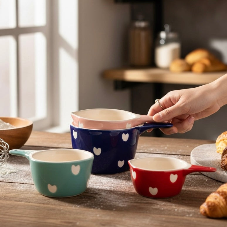 Handpainted Sweetheart Nestled Measuring Cup Set of 4