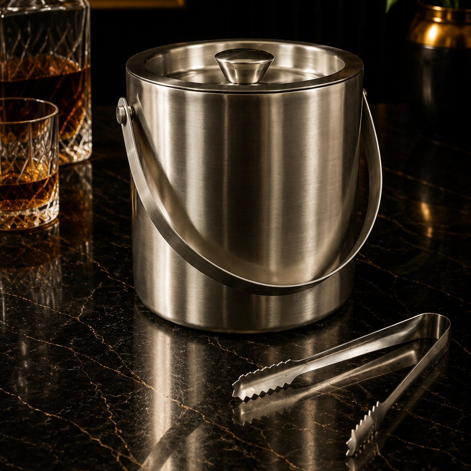 Arctic Seal Airtight Stainless Steel Ice Bucket with Tong