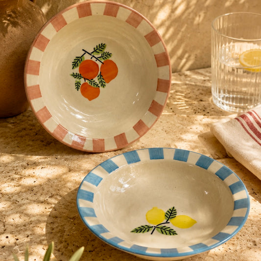 Citrus Stripes Pasta Plates Duo - Pack of two