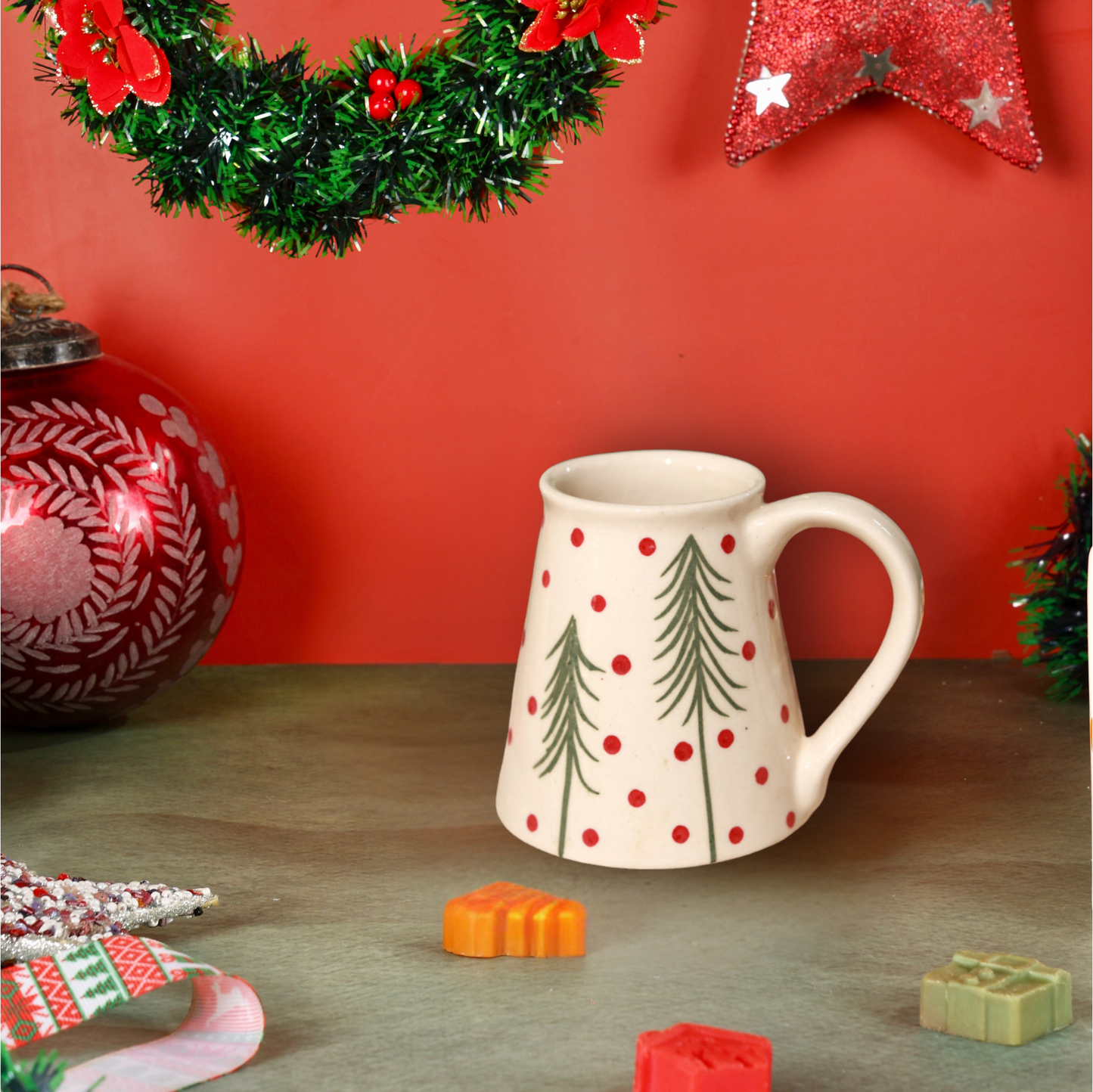 Frosty Spruce Stoneware Mug - Set of 2