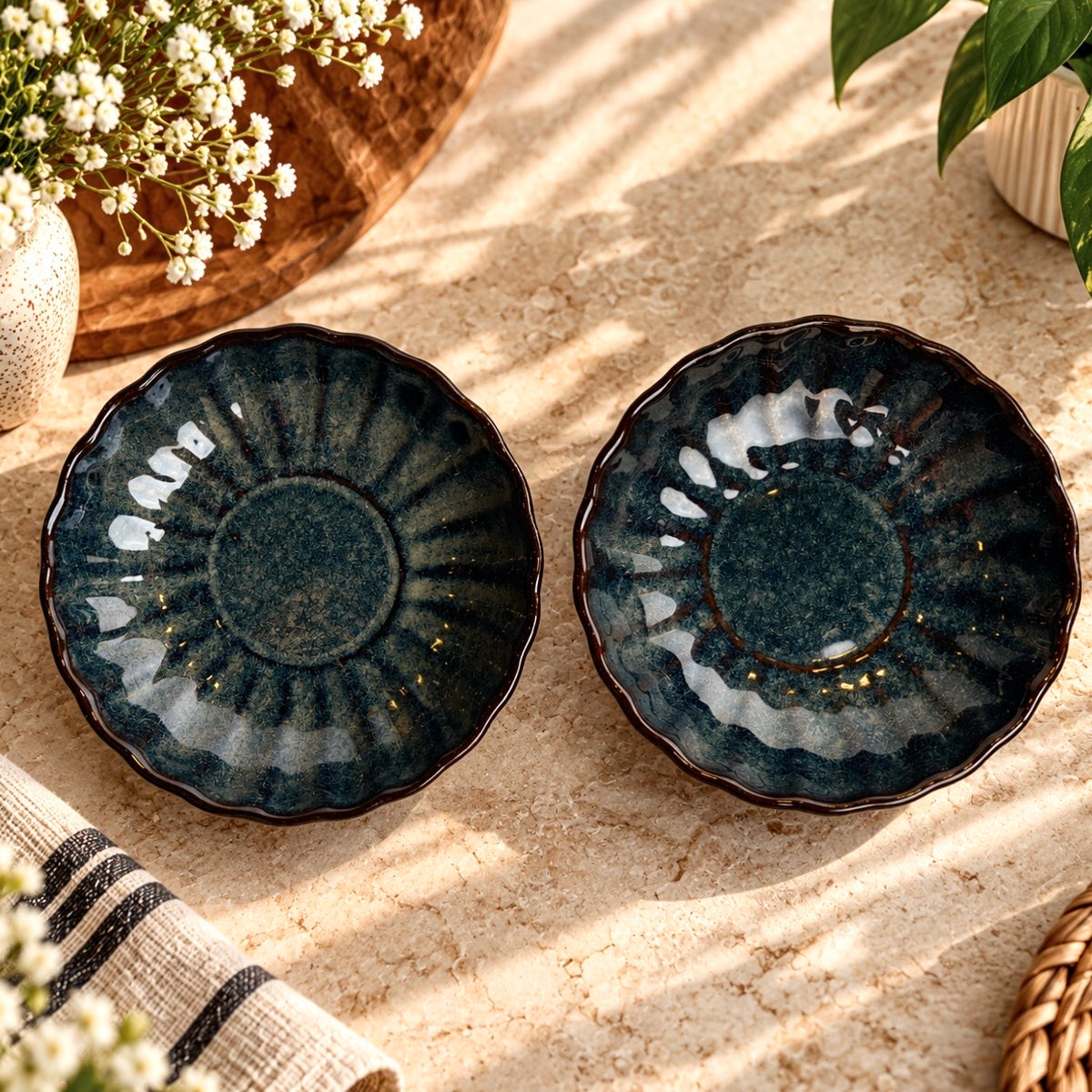 Garaj Scalloped Shallow Bowls