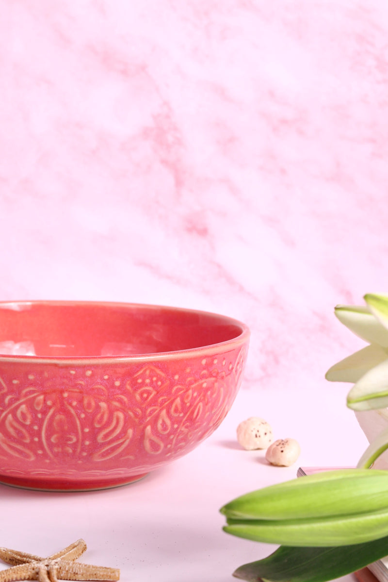 Pink Renee Studio Pottery Serving Bowl Large