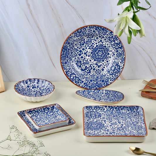 Blue Phool Bagh Snack Set Combo - 6 pieces