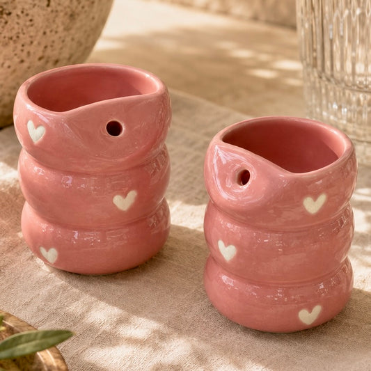 Eternal Heart Ceramic Sipper - Pink