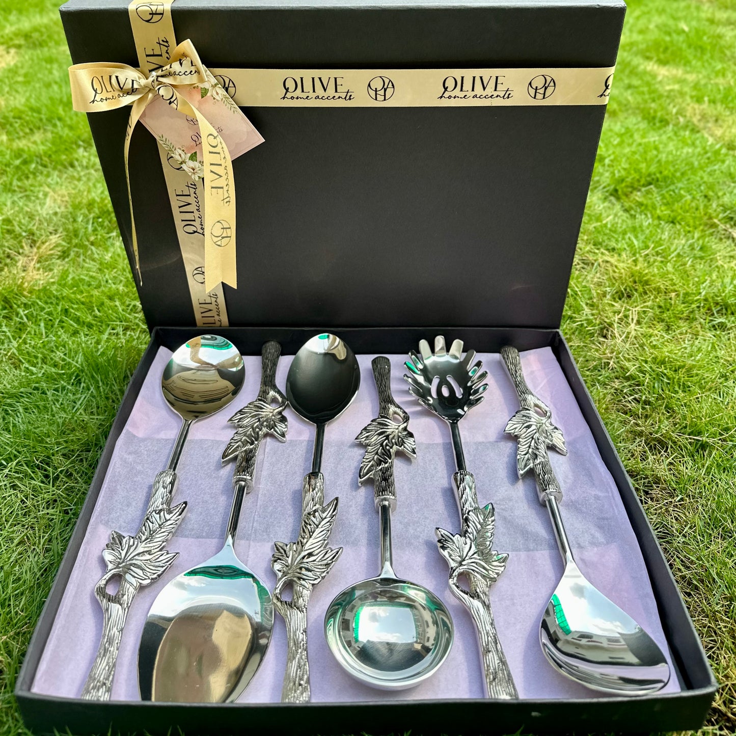 Whispers of Willow Serving Spoon Set of 6 pieces