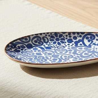 Blue Phool Bagh Small Almond Plate