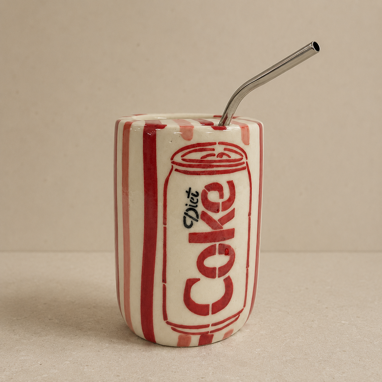 Diet Coke Sipper with stainless steel - Pack of two with imperfections (Please review before ordering)