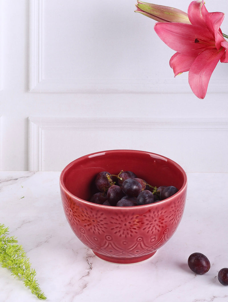 Baarish Blue & Red Serving Bowls