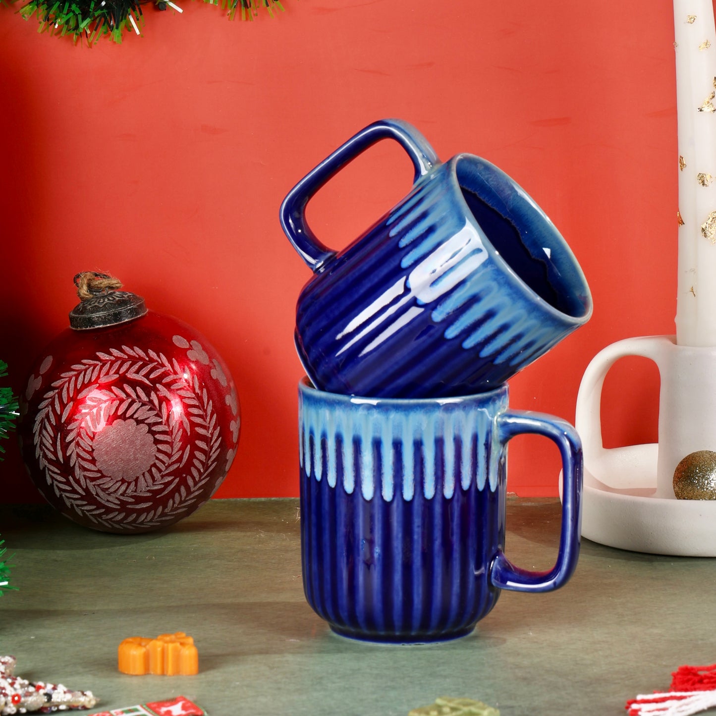 Valerie Studio Pottery Ribbed Mugs - Set of 2