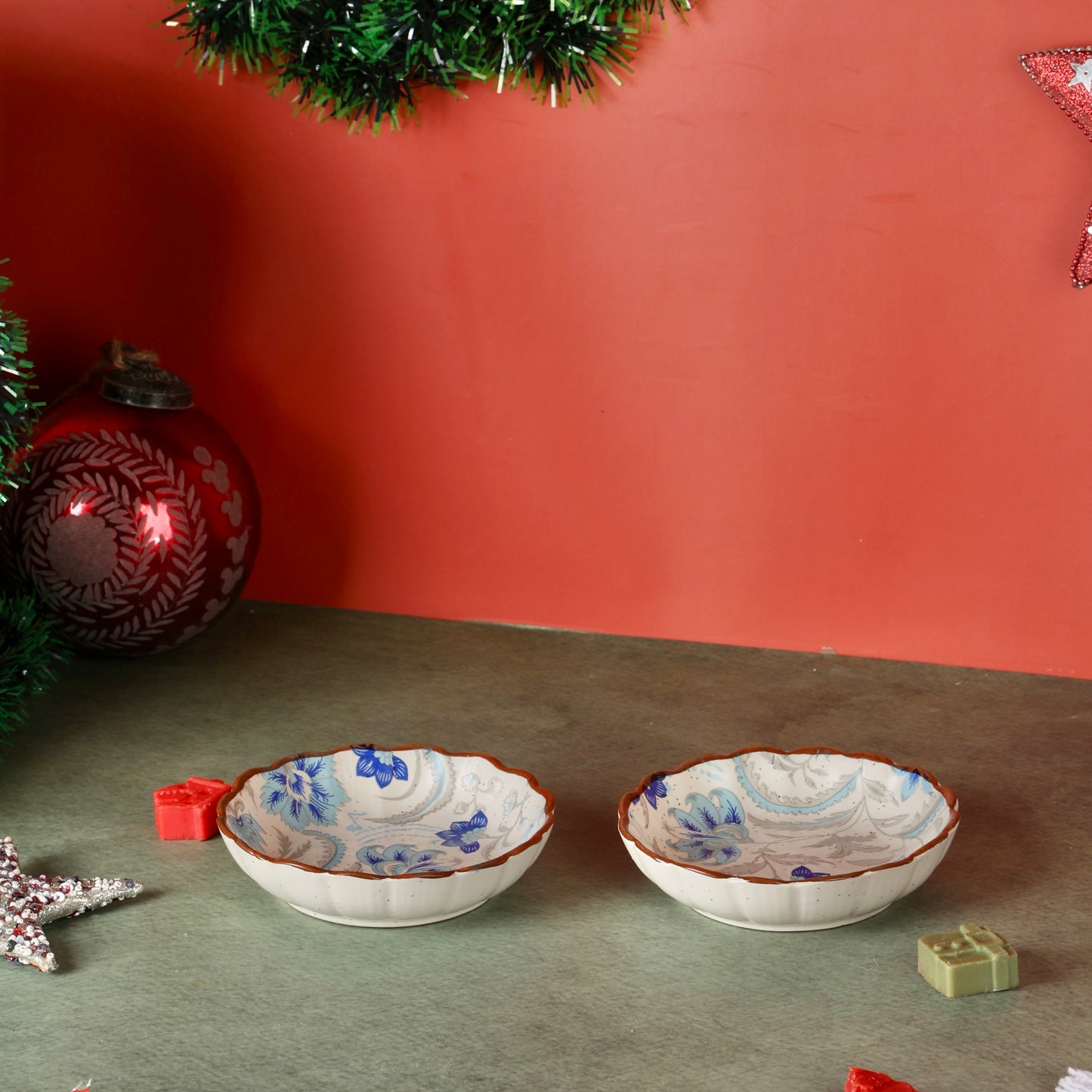 Indrani Bagh Scalloped Mini Bowls - Set of 2