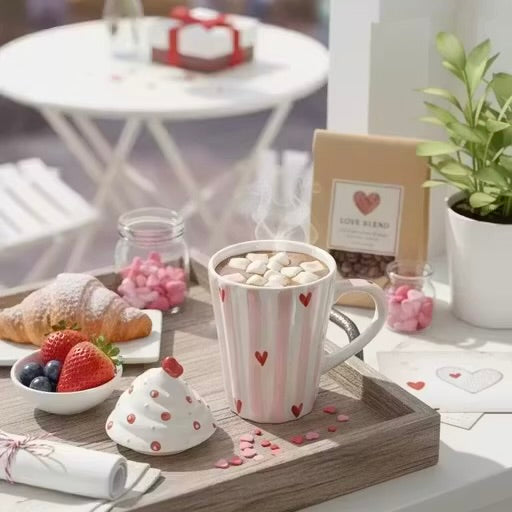 Heart Cupcake Mug with Lid - Pack of two