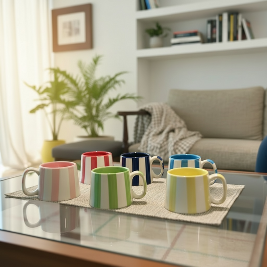 The Zen Stripe Mug Set of 6