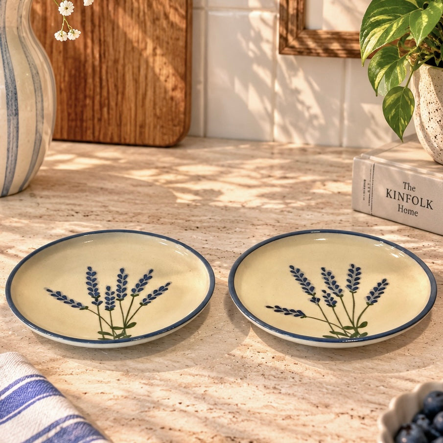 Lavender Fields Handpainted Breakfast or Snack Plate Plate