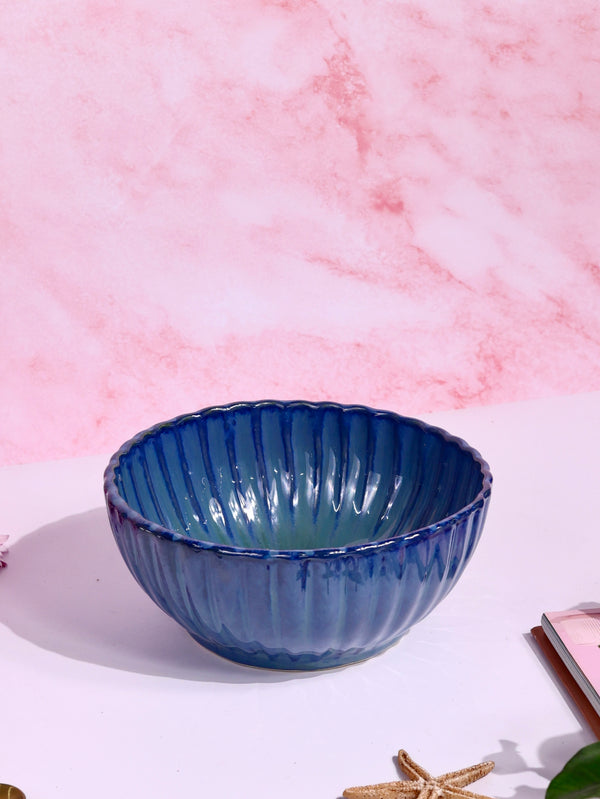 Blue Medua Studio Pottery Serving Bowl