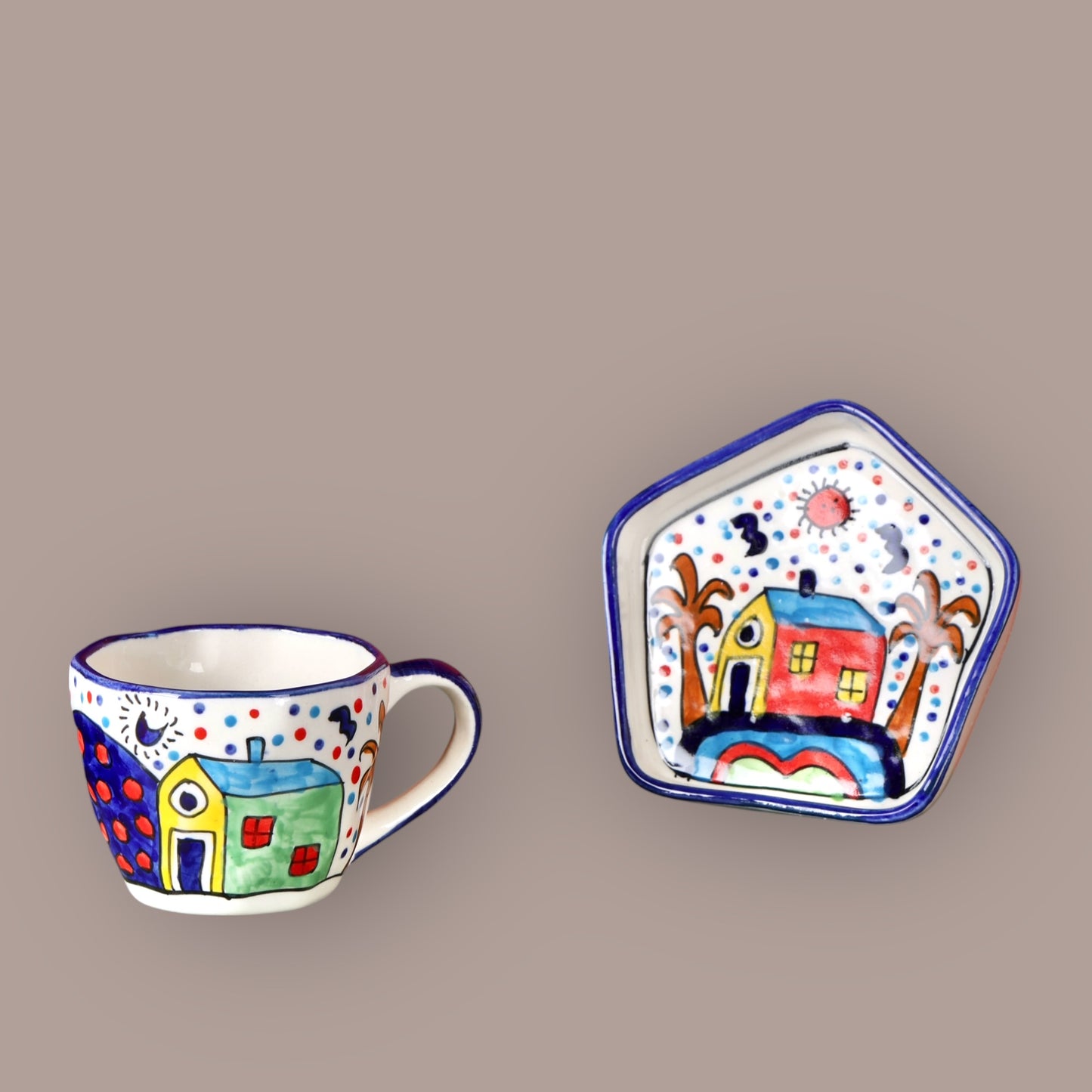 Starry Sky Duo Cup and Snack Plate Set