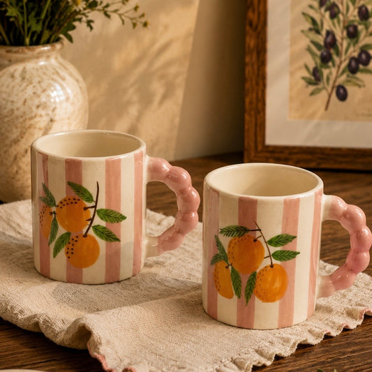 Citrus Stripes Positano Mug - Pack of two