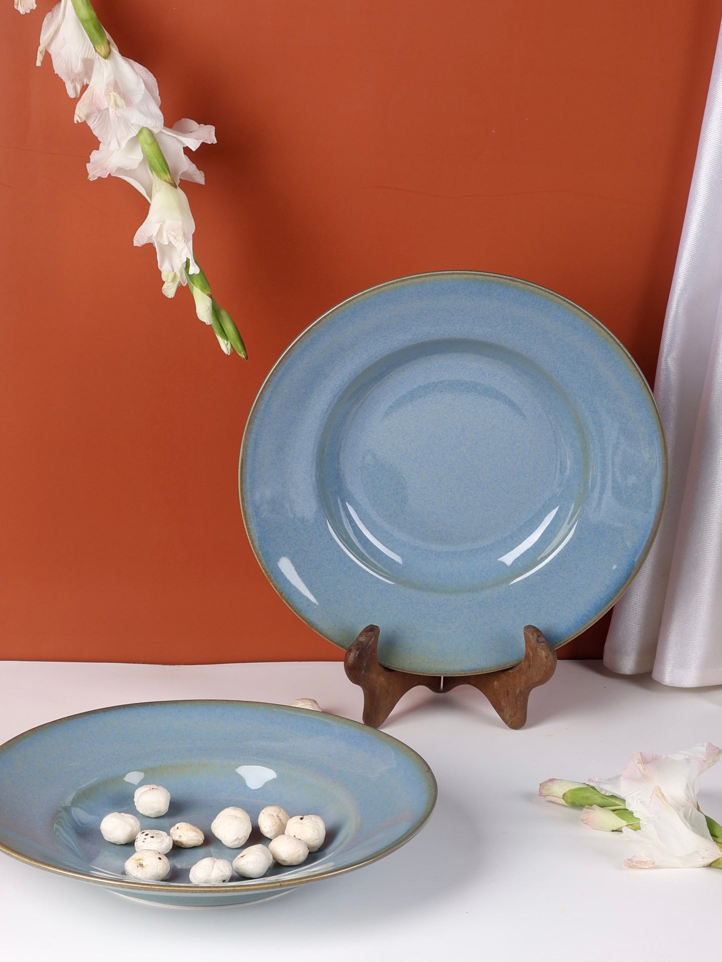 Sky Blue Pasta Plate Large