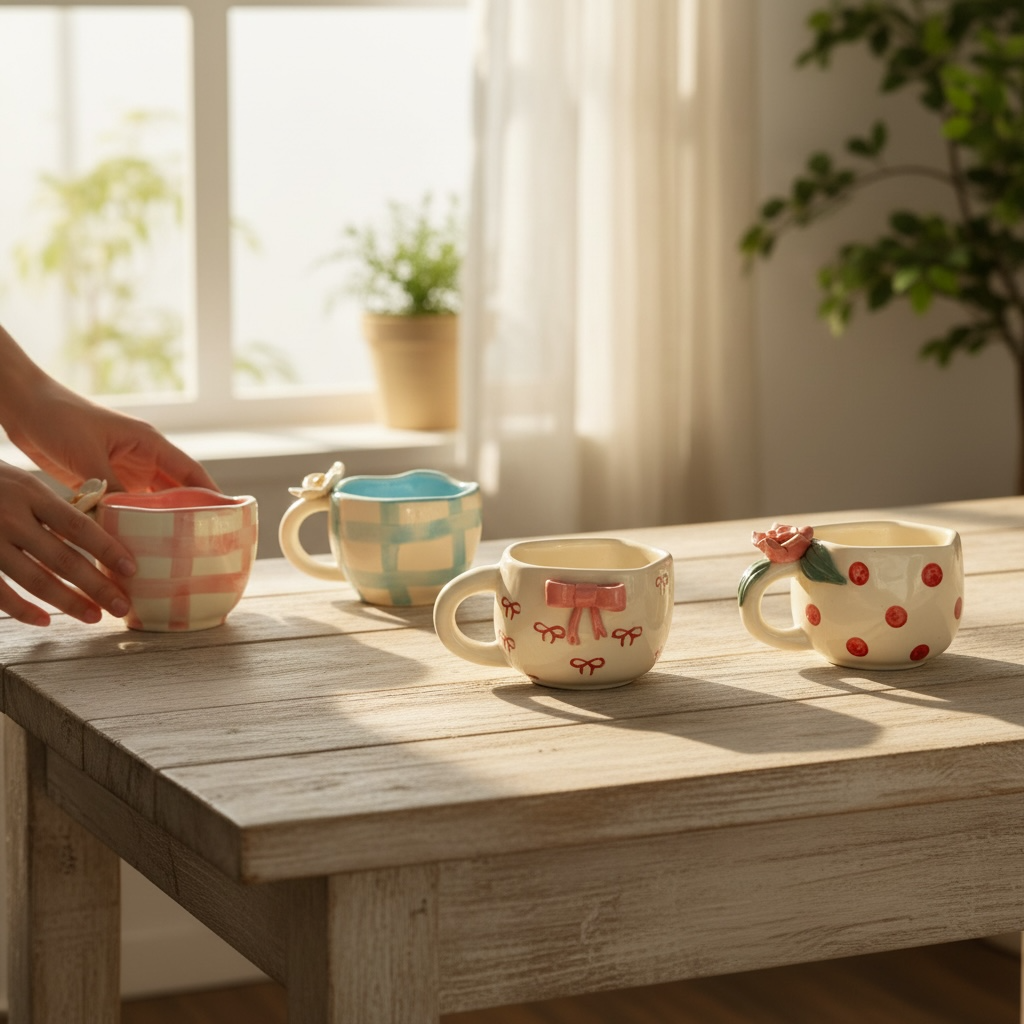 Bow and Bloom Mug Set of 5