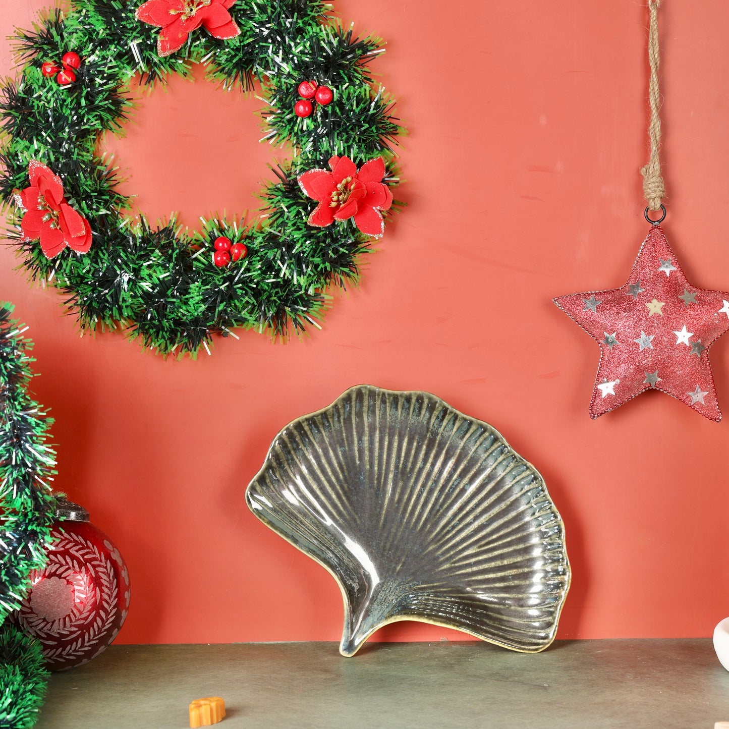 Green Gingko Leaf Platter
