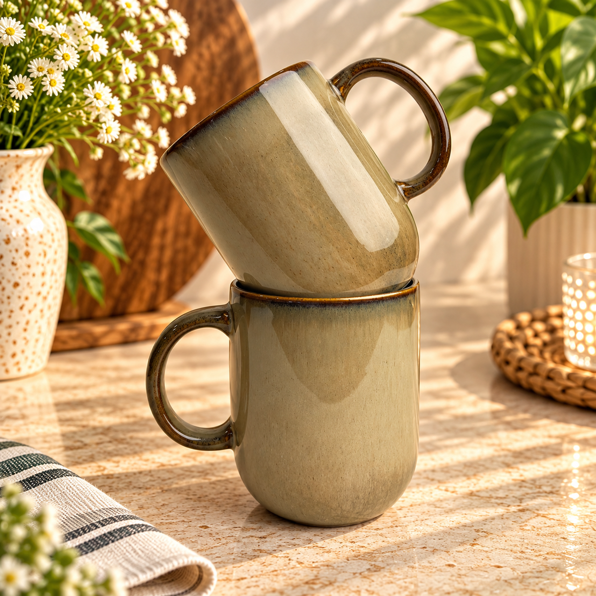 Frosted Porcelain Mugs - Set of 2