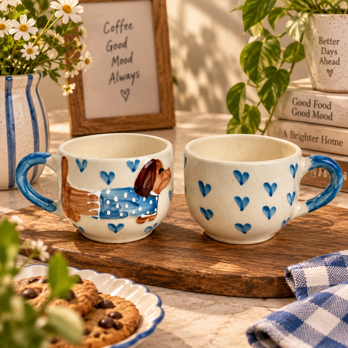 Doggo Sweater Heart Mugs - Set of 2