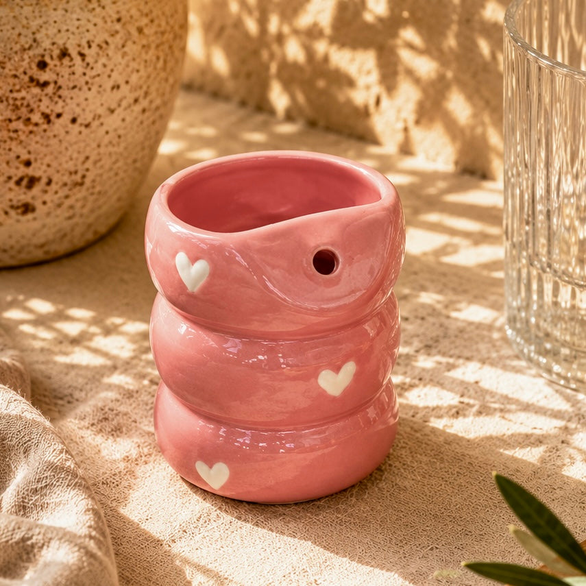 Eternal Heart Ceramic Sipper - Pink