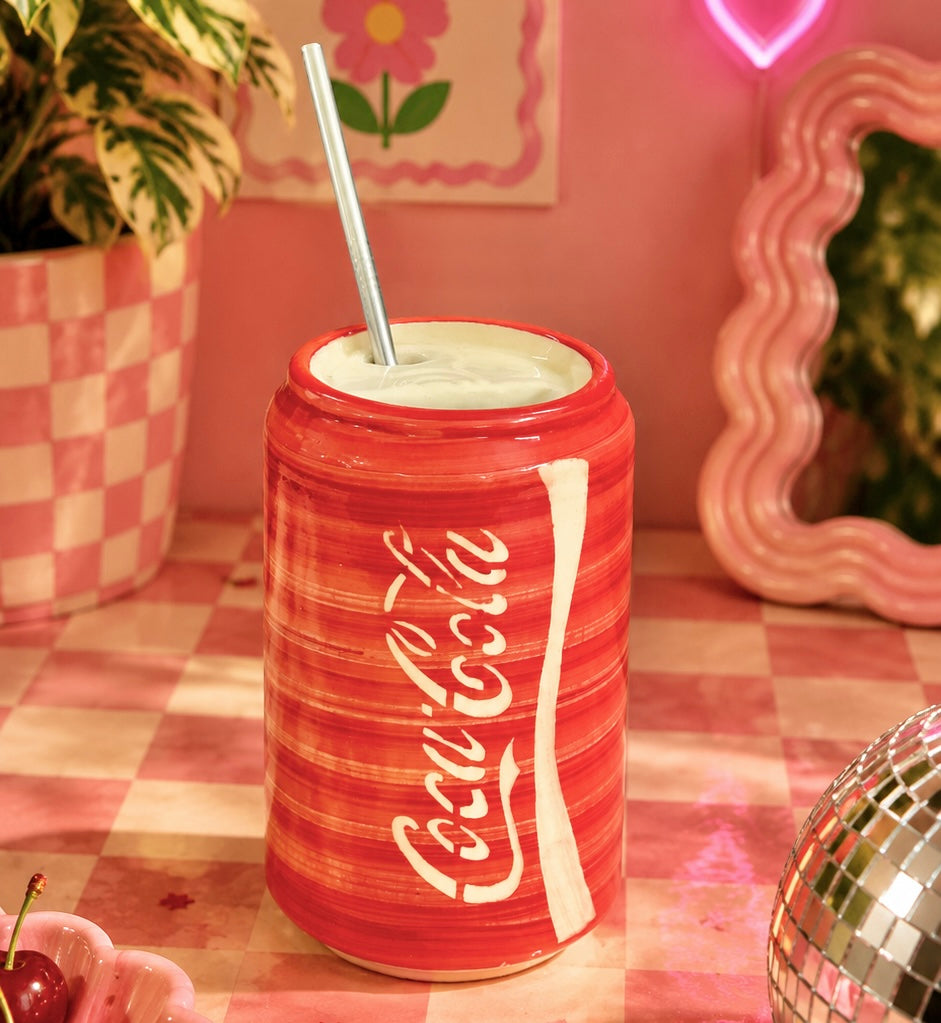 Can Coca Cola Sippers - with stainless steel straws