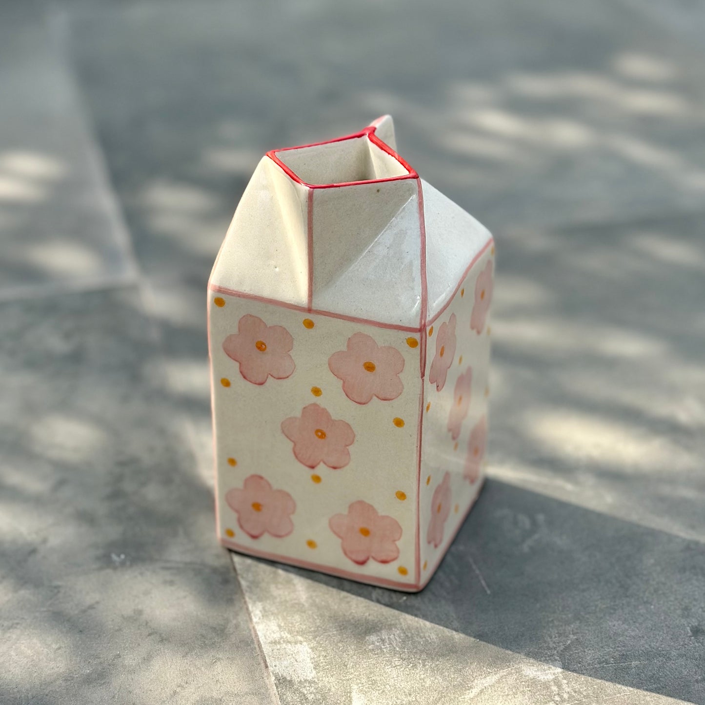 Peach Blossom Milk Carton or Vase