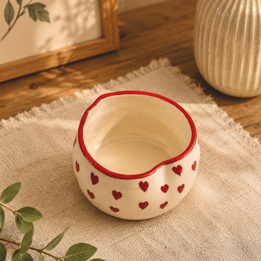 Handmade Red Eternal Heart Shaped Bowl - Pack of one