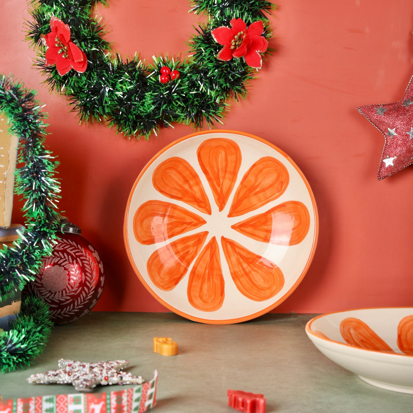 Orange Shallow All Purpose Bowl - Pack of one