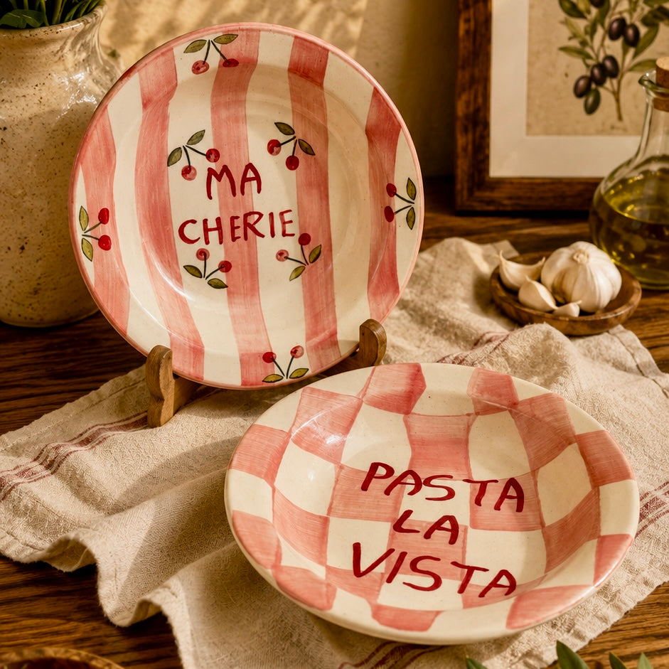 Ma Cherie and Pasta La Vista Pasta Plates - Pack of two
